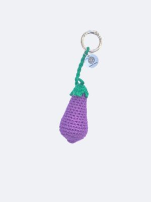 Crochet Key Chain Eggplant