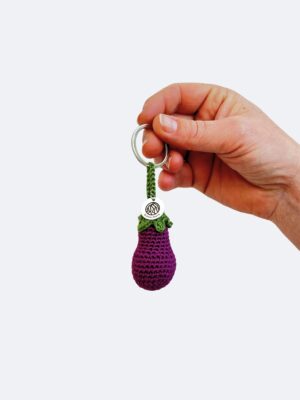 Crochet Key Chain Eggplant